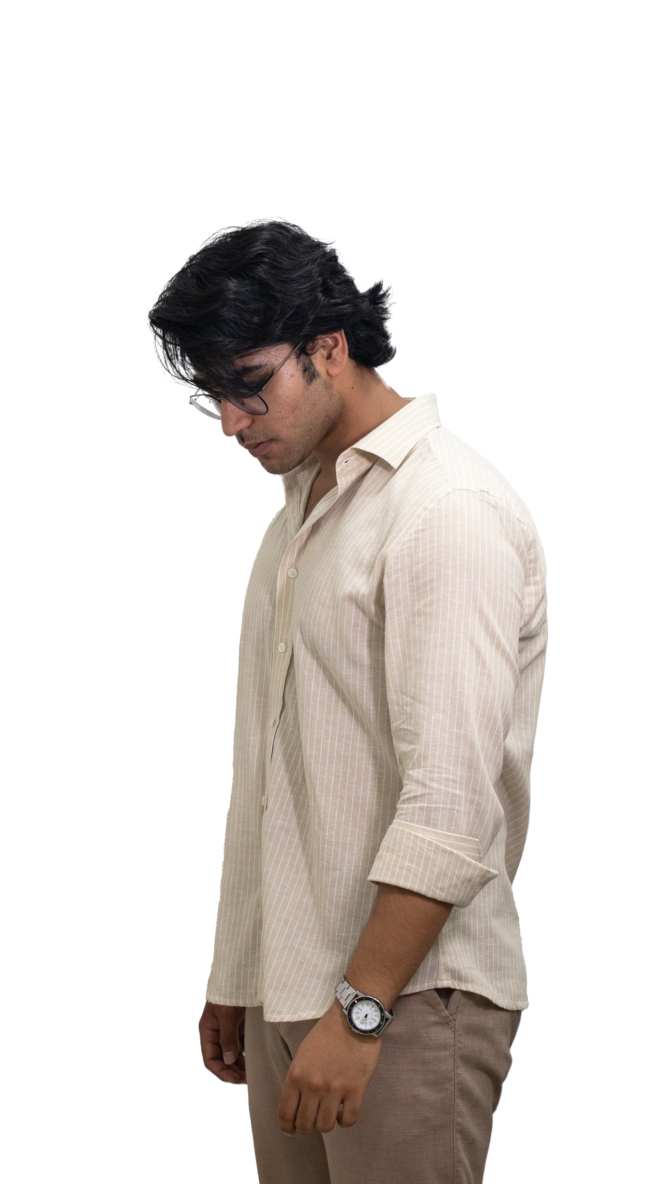 Sandline — Beige Striped Shirt