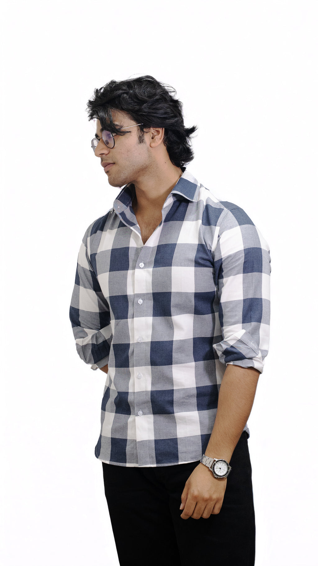 Steelshade — Grey & White Checkered Shirt