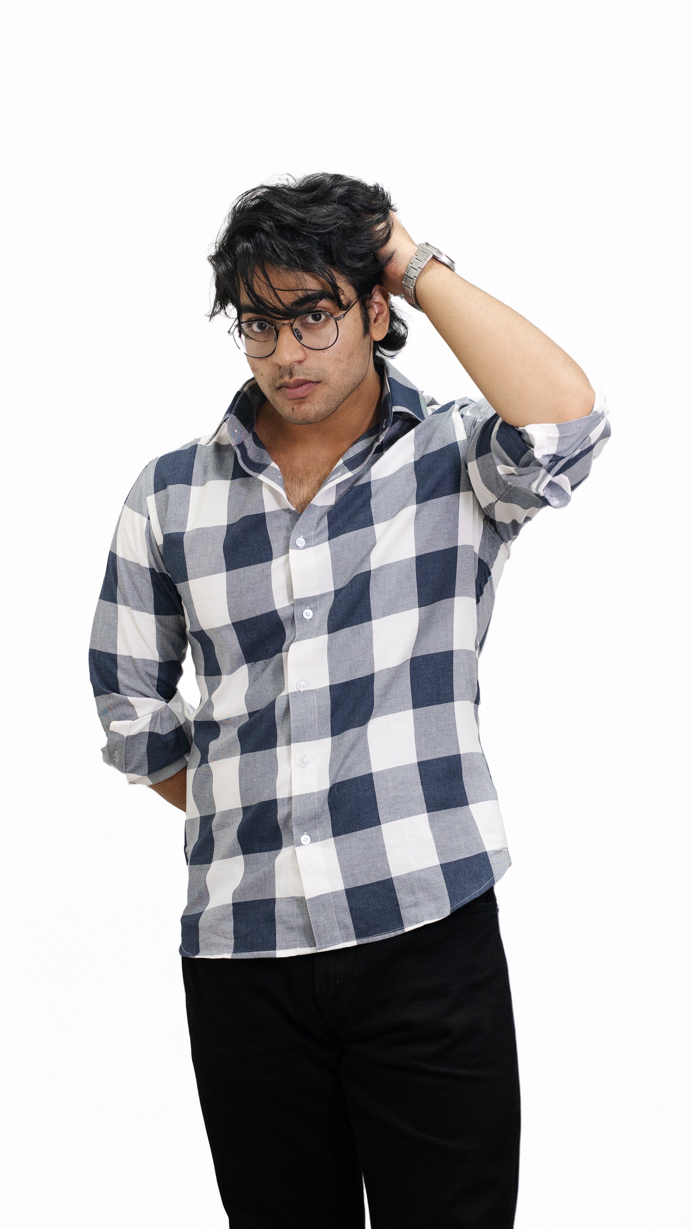 Steelshade — Grey & White Checkered Shirt