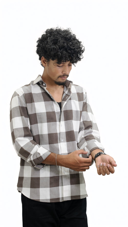 Brownstone — Brown & White Checkered Shirt